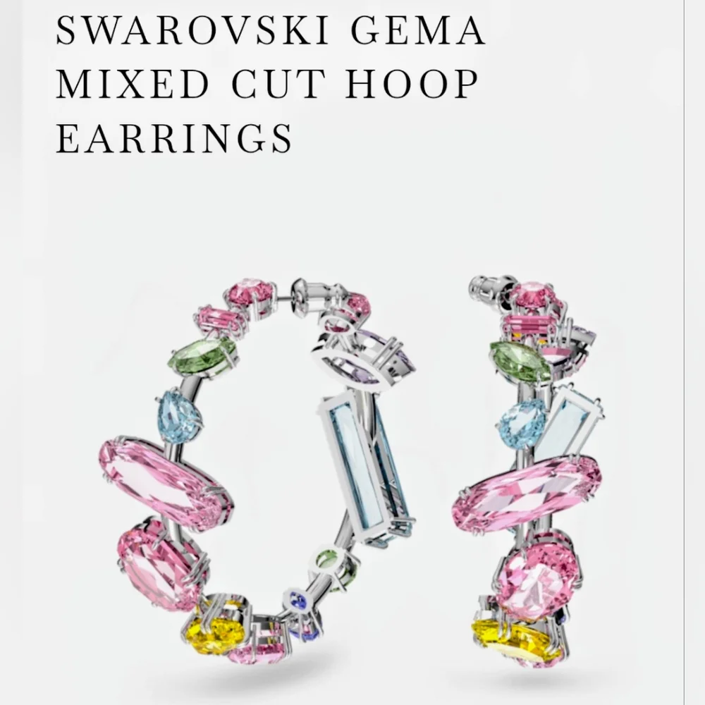 Swarovski Gema Colorful Mixed Cut Hoop Earrings